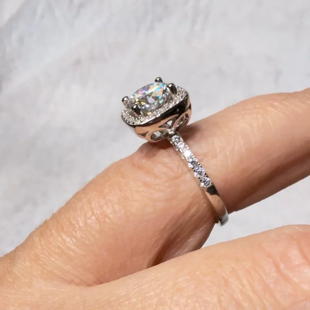 💕HP💕 2CT Moissanite ring s925 Size 7 - Picture 6 of 10